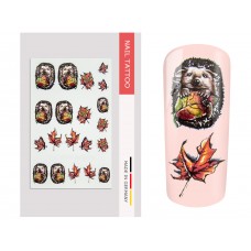 Nail Art Tattoo Hedgehogs Autumn I